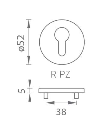 Rozeta za vrata MP TI - R 5S (CUM - Mat baker)