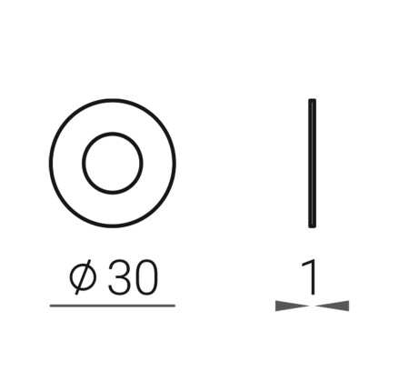 Rozeta za vrata MP VM R - POD ROČAJEM 30mm (OLM - Zlata mat)