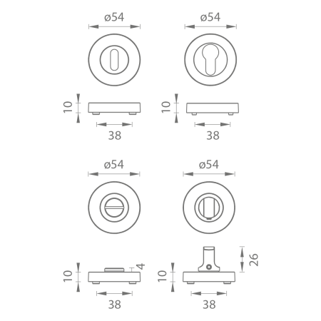 Rozeta za vrata MP - RS (BS PVD - Črna mat PVD)