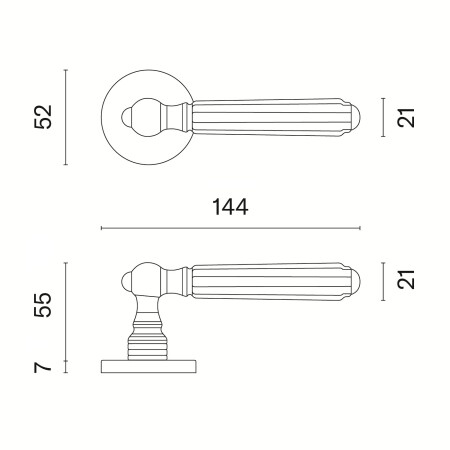 Vratna strojna oprema MP AS - TIARELLA - R 7S (OLV - Polirana lakirana medenina)