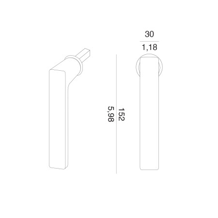 Euro okenska kljuka MP VM - DK - BAAR - R mini (MG - lunino siva)