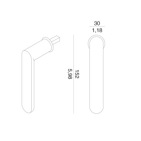 Euro okenska kljuka MP VM - DK - PURE - R mini (OC - sijoč krom)