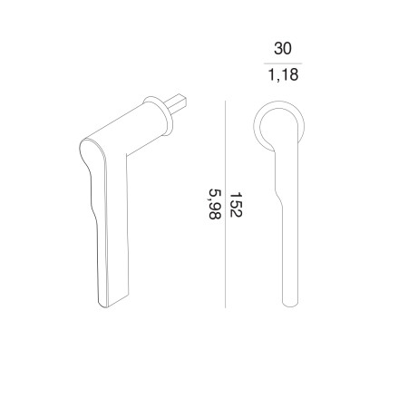 Euro okenska kljuka MP VM - DK - WIND - R mini (MG - lunino siva)