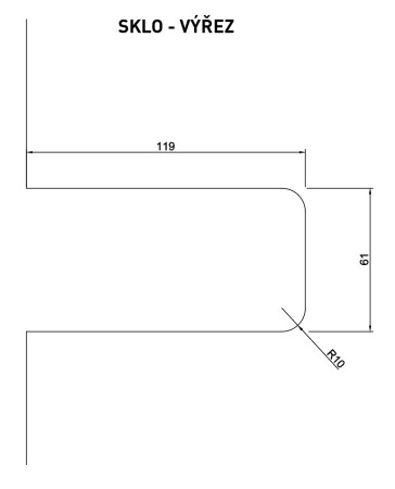 Ključavnica za steklena vrata MP VM - TOTAL GLASS (BS - mat črna)