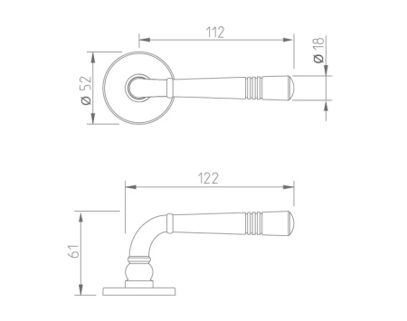 Okovje za vrata MP TI - DIADEM - R 4009 5S (OCS - brušen krom)