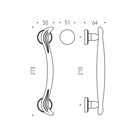 Kljuka MP PIUMA - 273/210 (antični bron)