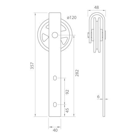 Drsni sistem MP VINTAGE 1 z blažilnikom in 2m tirnico (BS - črna mat)