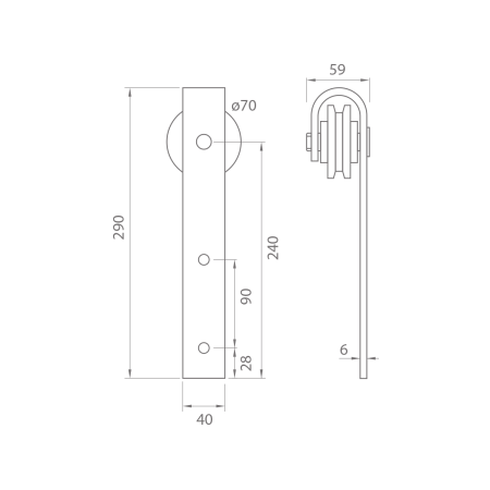 Drsni sistem MP VINTAGE 2 z 2m tirnico (BS - črna mat)