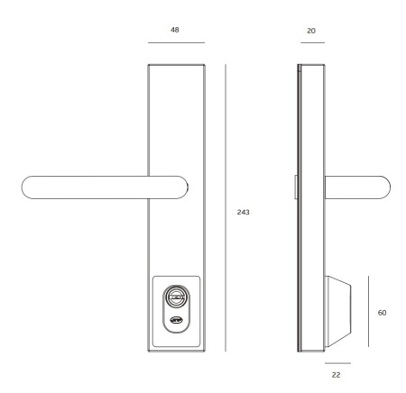 PANIK ROČKA MP JNF - SH PZ z vložkom - IN.20.950 (BN - Brušeno nerjaveče jeklo)