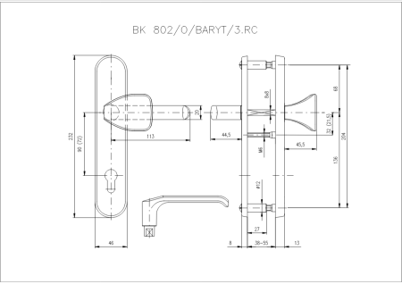 Varnostna oprema ROSTEX 802/O BARYT (MAT NERJAVEČE JEKLO)