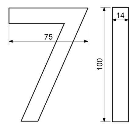 Hišna številka RICHTER 3D RN.100LV (mat črna)