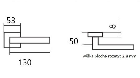 Okovje za vrata TWIN CUBOID HR C 1682FL (CM) - ravna rozeta