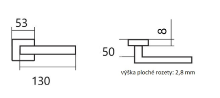 Vratno okovje TWIN CUBOID HR C 1682FL (E) - ravna rozeta