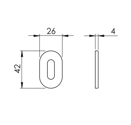Rozeta za vrata MP VM - 4UOR (WS - bela mat)