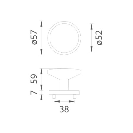Krogla za vrata MP ORTICA - R 7S (BS - Bela mat)
