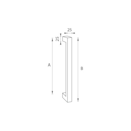 KLJUKA MP koda K02K 25x25 mm ST - kos (BN - Brušeno nerjaveče jeklo)
