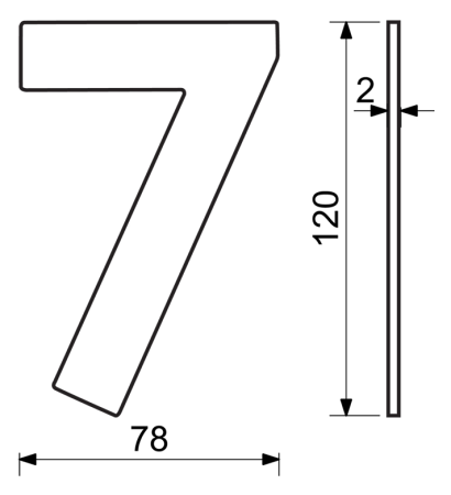 Hišna številka RICHTER RN.120L (inox)