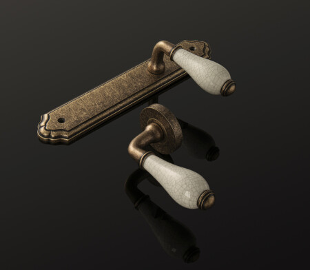 AKCIJA Vratno okovje MP - LEONTINA - SO (OBA - Antique bronze) - krogla/kljuka desno, PZ, razmak 90 mm