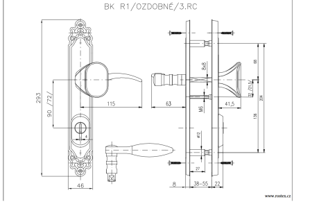 Varnostno okovje ROSTEX BK R4 DECORATIVE (TITANIUM GOLD)