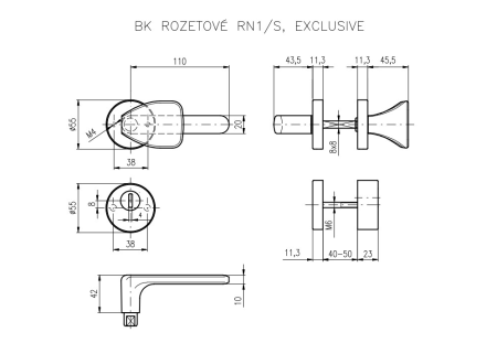 Varnostno okovje ROSTEX RN1/S EXCLUSIVE (mat črna)