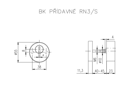 Varnostno okovje ROSTEX RN3/S dodatno (inox mat)
