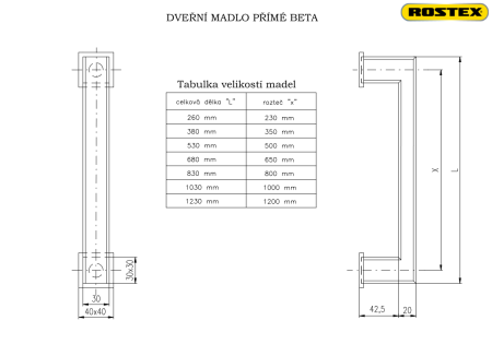 Kljuka za vrata ROSTEX BETA (črna) - enostranska