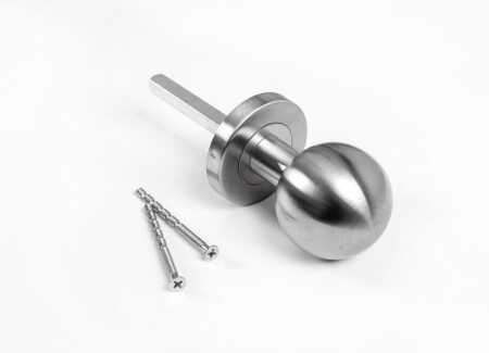 ROSTEX gumb z okroglo rozeto (mat nerjaveče jeklo)