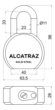 Jeklena ključavnica RICHTER RV.ALCATRAZ.65