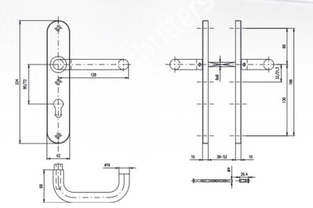 Okovje za vrata ROSTEX PERUN (MAT INOX)
