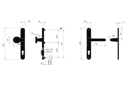 Varnostna oprema MPK - SECURO A04 - USO M1 COSLAN (F9 - eloksirano nerjaveče jeklo)