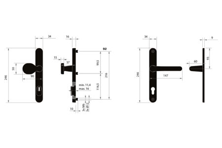 Varnostna oprema MPK - SECURO A04 PLUS - USO M1 COSLAN (F5 - črna mat) - s pokrovom