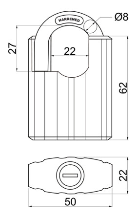 Jeklena ključavnica z zaščitnim pokrovom RICHTER RV.STONE.50