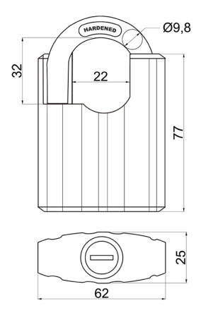 Jeklena ključavnica z zaščitnim pokrovom RICHTER RV.STONE.63