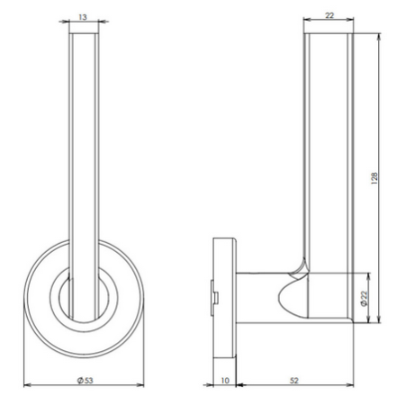 Okovje za vrata HOLAR MT 13 s kroglo in rozeto (nerjaveče jeklo)