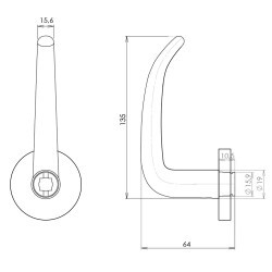 Okovje za vrata HOLAR MT 04 z okroglo rozeto (nerjaveče jeklo)
