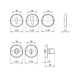 HOLAR vratna strojna oprema z okroglo rozeto MT 10 (nerjaveče jeklo)