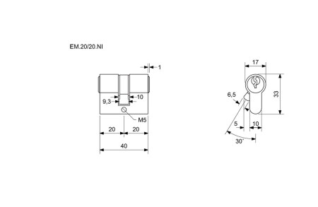 Richter EURO MINUS RC1 cilindrični gradbeni vložek