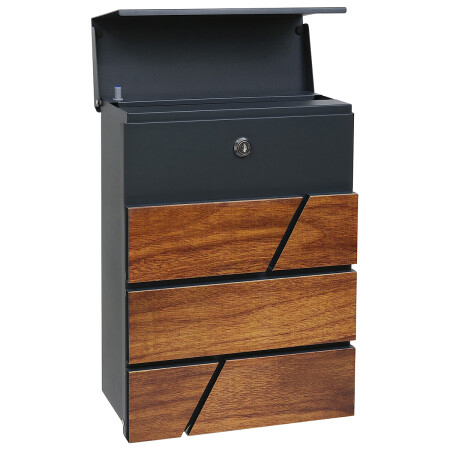 Poštni nabiralnik RICHTER BK.524.WO.AM (mat antracit z lesnim potiskom)