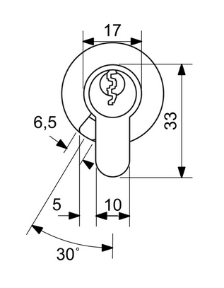 Vložek cilindričnega varnostnega gumba RICHTER EURO SECURE R3