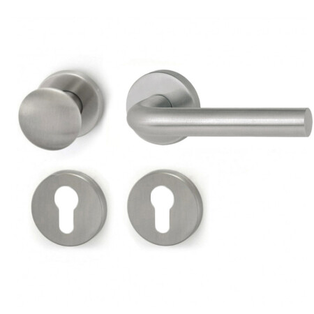 Okovje za vrata HOLAR MT 01 s kroglo in okroglo rozeto (nerjaveče jeklo)