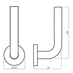 Okovje za vrata HOLAR MT 01 s kroglo in kvadratno rozeto (nerjaveče jeklo)