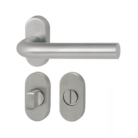 Okovje za vrata HOLAR MT 01 z ovalno rozeto (nerjaveče jeklo)