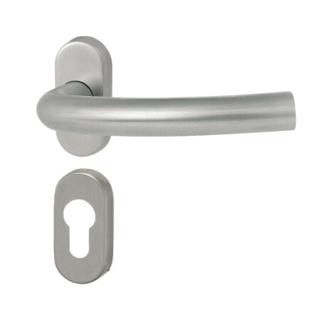 Okovje za vrata HOLAR MT 03 z ovalno rozeto (nerjaveče jeklo)