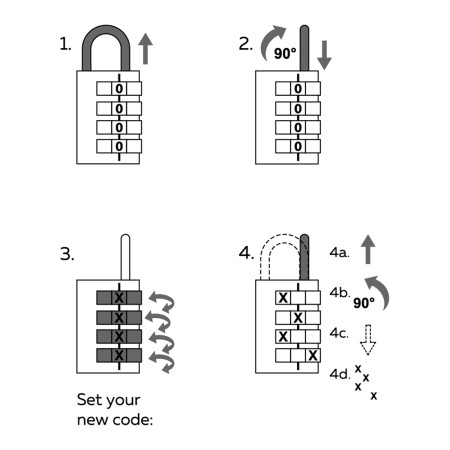 Aluminijasta kodna ključavnica Richter RV.12002.40.ZEL