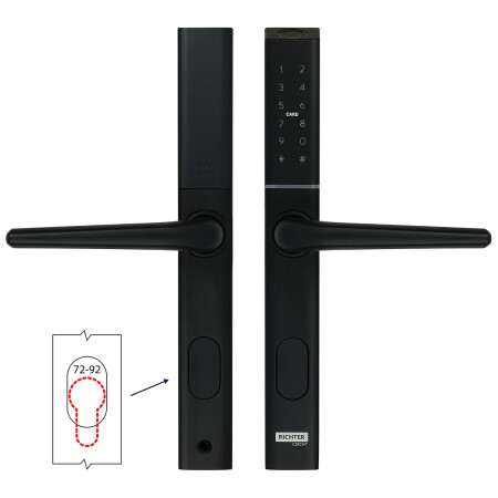 Richter digitalna kljuka za vrata DH.S3B-C.CE (črna)