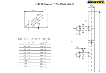 Kljuka za vrata ROSTEX DELTA (MAT NERJAVEČE JEKLO) - dvostranska