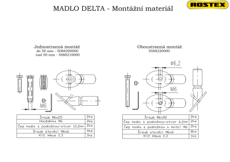 Kljuka za vrata ROSTEX DELTA (MAT NERJAVEČE JEKLO) - dvostranska